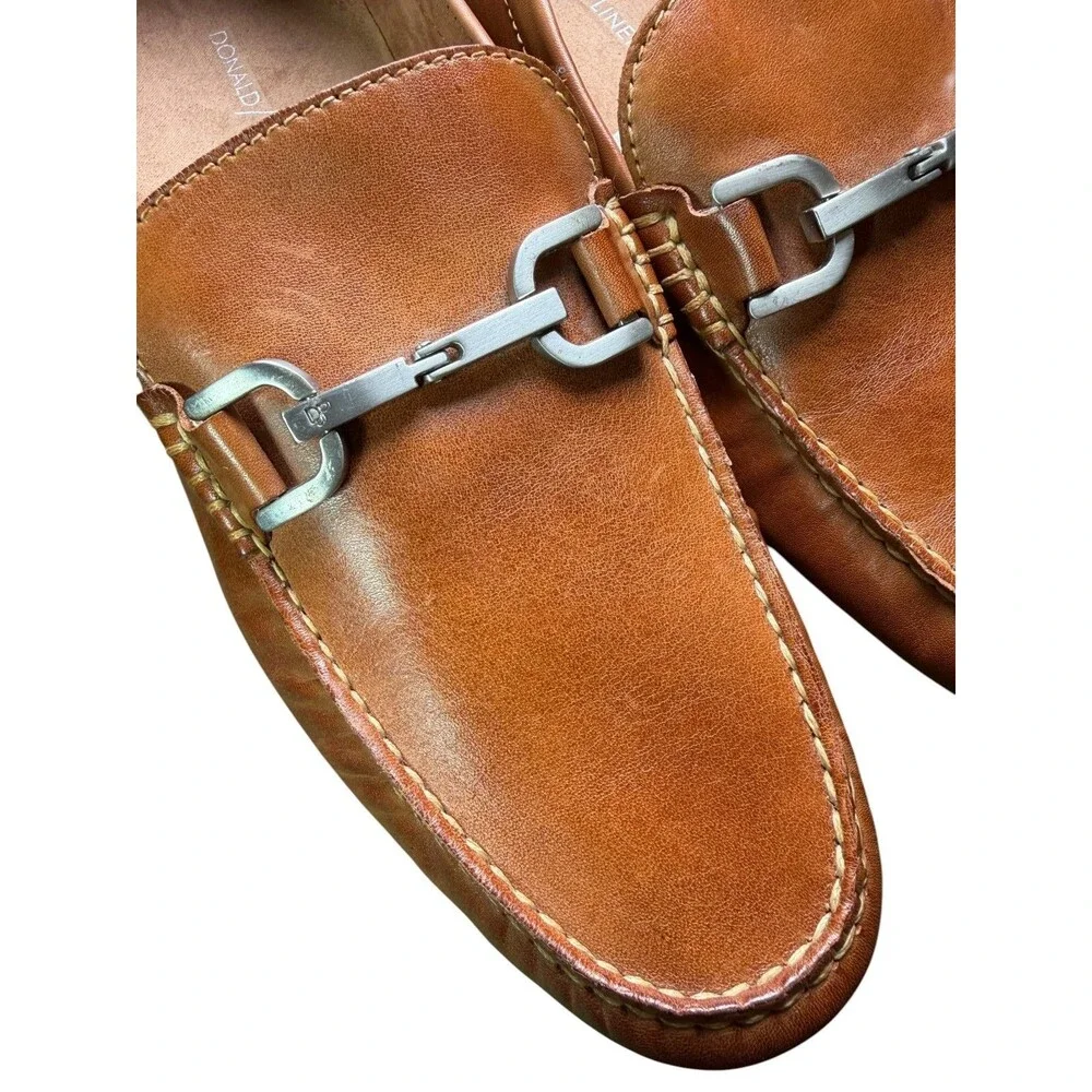 Donald Pliner Dacio Leather Horsebit Loafers Cognac Slip On Shoes Men's 9.5M